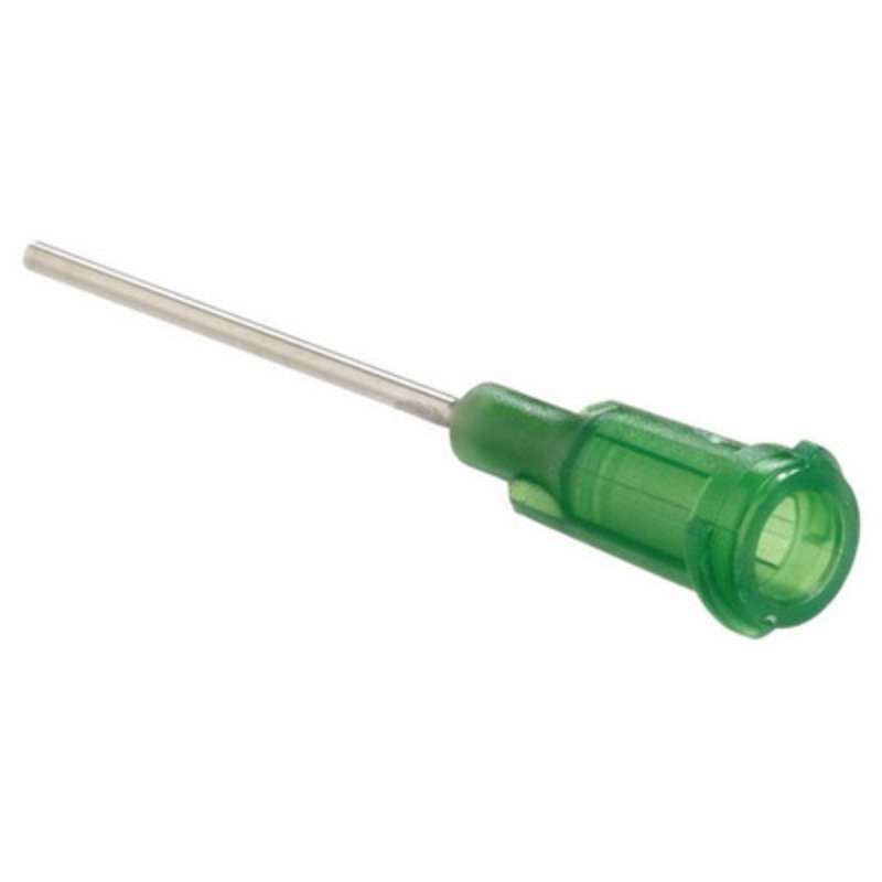 Genius® PosiLok™ Perfectly Straight 304 Stainless Steel Dispensing Needle, 18 ga x 1/2 in, Green, Polypropylene Hub  50/PK